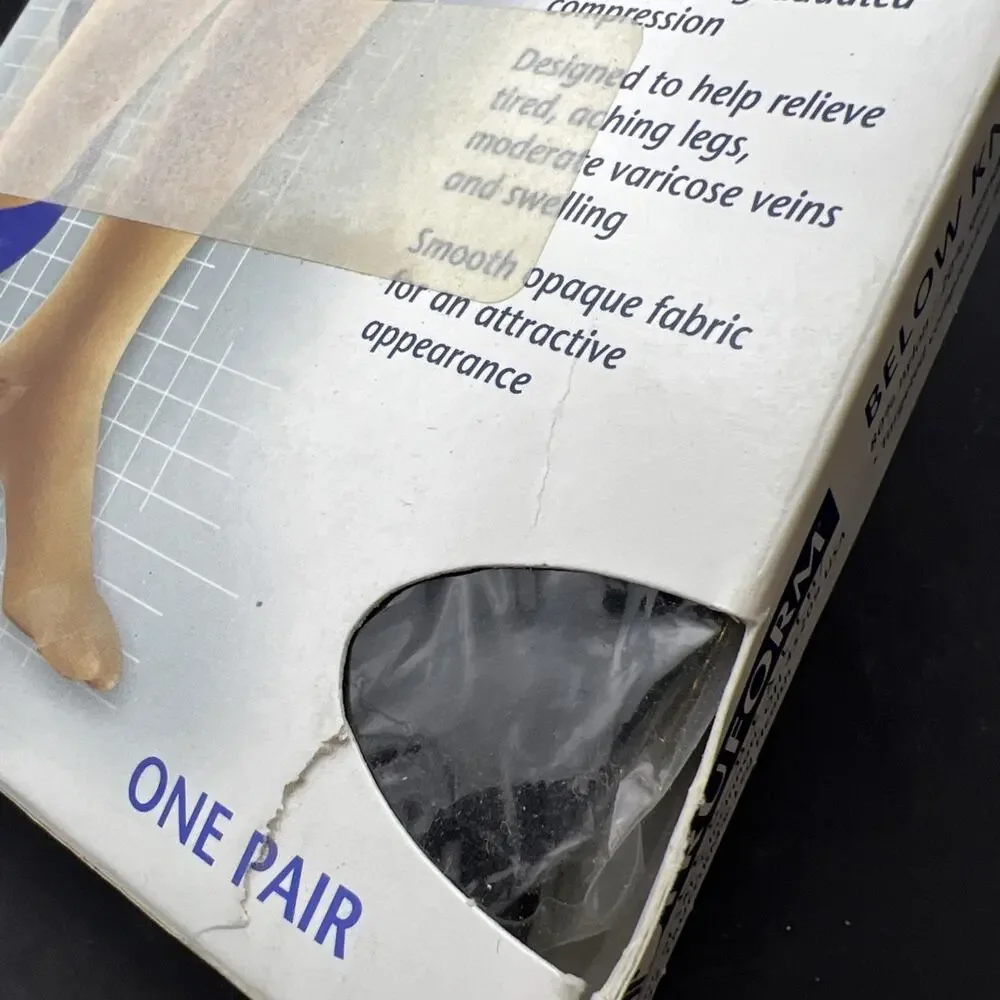 (3) Truform BLACK XL Leg Health Compression Stockings Firm Below Knee Socks 8865